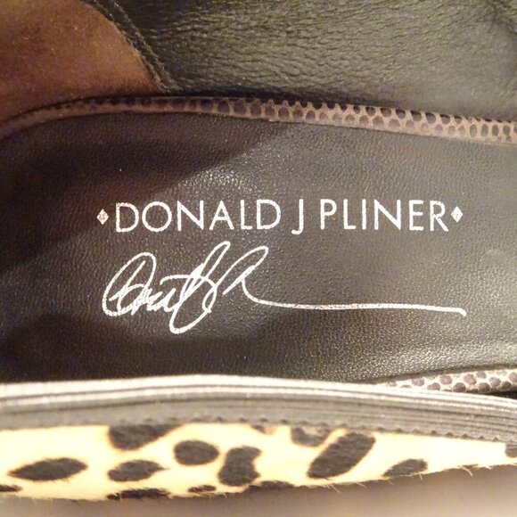 Donald J Pliner Peep-Toe High Heels Calf Hair Size 9.5 Leopard Print Brown - Picture 3 of 5